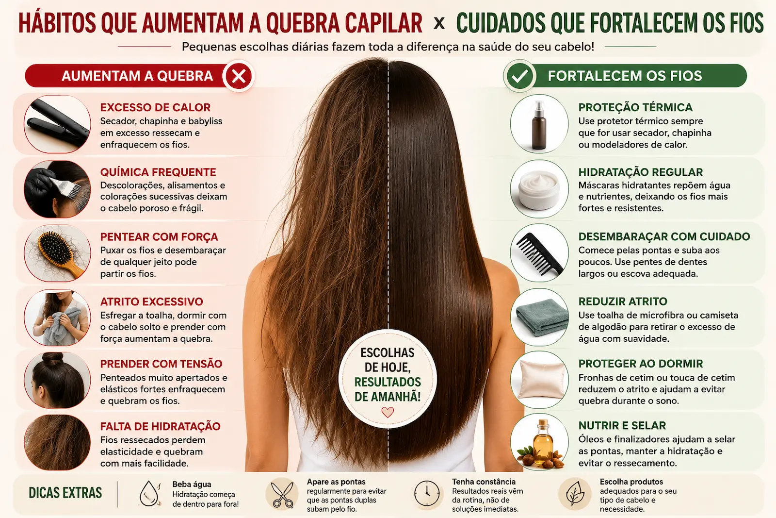 Hábitos que aumentam a quebra capilar e cuidados que fortalecem os fios