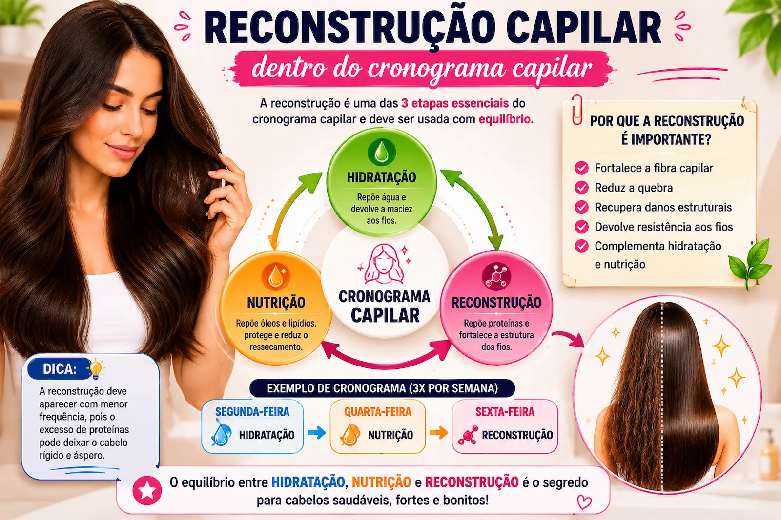 Reconstrução capilar dentro do cronograma capilar