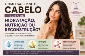 Como saber se o cabelo precisa de hidratação, nutrição ou reconstrução?
